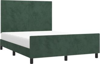 vidaXL Vidaxl - Estructura Cama Sin Colch&oacute;n Terciopelo Verde Oscuro 140x200 Cm