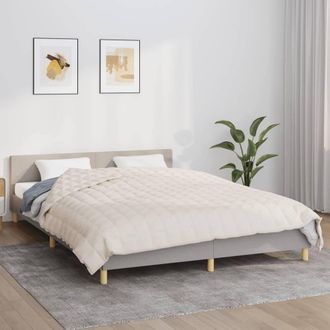 Berkfield Home Weighted Blanket Light Cream 220x240 cm King 11 kg Fabric