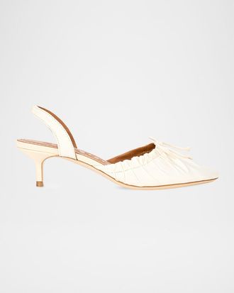 Staud Alba Satin Ballet Slingback Pumps