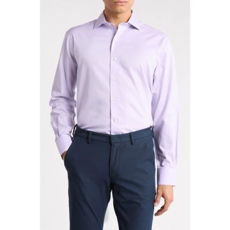 Brooks Brothers Regular Fit Herringbone Non-Iron Cotton Dress Shirt in Viola at Nordstrom Rack, Size 14.5 - 32/33