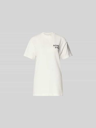 Anine Bing T-Shirt mit Label-Print in Ecru, Gr&ouml;&szlig;e XS