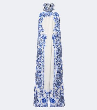 Camilla Floral crystal-embellished silk jumpsuit