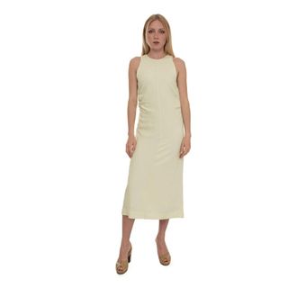HUGO BOSS Delinna Jurk - Dames - Casual kleedjes - Groen - S - Leer - Kleedjes