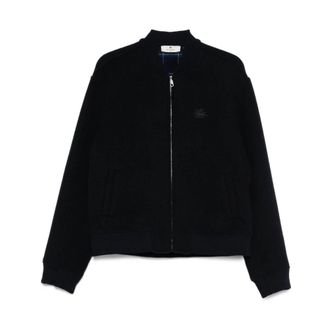 Etro Wollen bomberjack met Pegaso-borduursel - Heren - Bomber jackets - Blauw - XL - Wol - Jassen