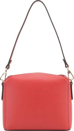 Pourchet Tassen, Dames, Rood, ONE Size, Leer, Rode leren schoudertas - van leer