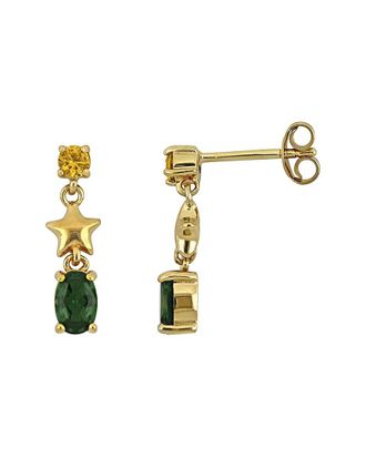 Rina Limor Gold-Plated Silver 1.13 ct. tw. Lab-Grown Gemstone Earrings