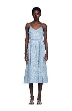 Sandro Sequined maxi dress in Blue at Nordstrom, Size 38 Eu