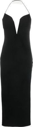 Givenchy halterneck maxi dress - women - Polyamide/Spandex/Elastane/Wool/Viscose/Polyester - 40 - Black