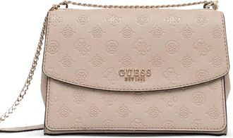 Guess Co embossed chain satchel - women - Calf Leather - One Size - Neutrals