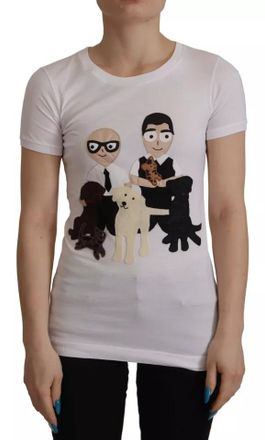 Dolce & Gabbana Womens Tsh8054 Tshirt - White Cotton - Size EU 32 (Womens)