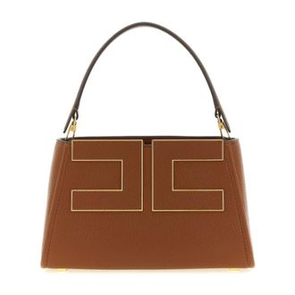 Elisabetta Franchi Borsa con Manico Superiore e Logo - - Bags - Donna - Marrone - ONE SIZE