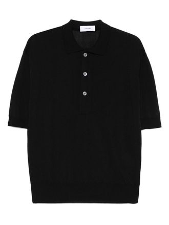 Lardini Black Cotton blended polo