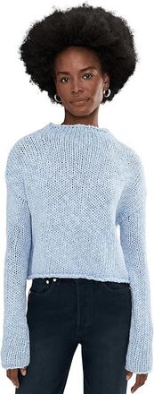 Free People Opal Sweater Womens Sweater Cashmere Blue : LG (Womens 12-14), Acrylic/Cotton
