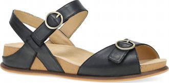 Dansko Womens Candace Sandal In Black Burnished Nappa