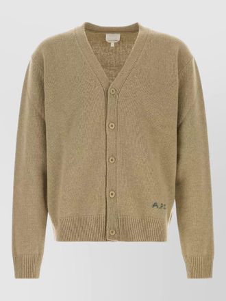 A.P.C. wool kevin cardigan v neckline ribbed