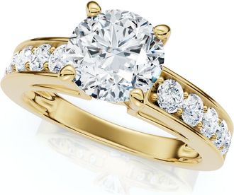 Pompeii3 Certified 3Ct Diamond Engagement Ring Cathedral 14k Gold Lab Grown