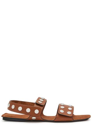 Khaite Boden Stud-embellished Leather Sandals - Tan - 36 (IT36 / UK3)