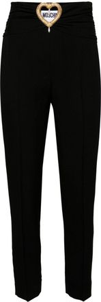 Moschino heart cut-out tailored trousers - women - Acetate/Acetate/Silk/Viscose - 40 - Black