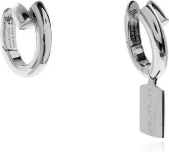 Balenciaga Saint-germain Tag Earrings - Dames - Oorbellen - Grijs - ONE Size - Accessoires