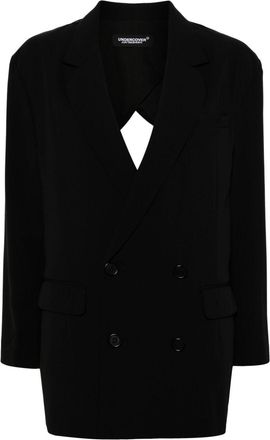 Undercover asymmetric double-breasted blazer - women - Cupro/Triacetate/Polyester/Cupro - 1 - Black