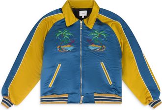 Rhude BLUE PALM EAGLES SOUVENIER BOMBER