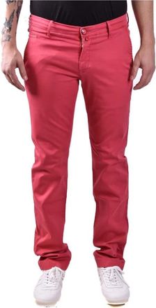 Jacob Cohen Chinos - Heren - Chinos - Rood - W34 - Katoen - Broeken