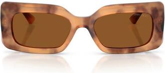 Jimmy Choo London 53mm Rectangular Sunglasses in Tan Havana /Dark Brown at Nordstrom