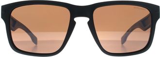 HUGO BOSS Square Mens Matte Black Brown Polarized 1497/S - One Size