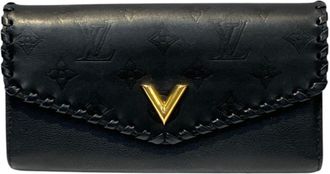 Louis Vuitton Monogram Noir Leather Long Wallet (Bi-Fold) (Pre-Owned)