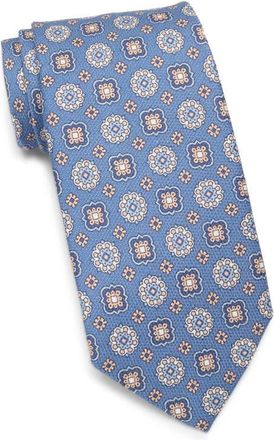 David Donahue Medallion Silk Tie in Denim at Nordstrom