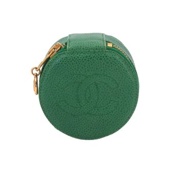 Chanel Green Grained Calfskin Pouch (Pre-Owned)