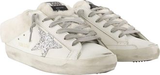 Golden Goose Womens Super Star Sabot Sandals - Golden Goose Deluxe Brand Leather White Calfskin Shoes Sneakers