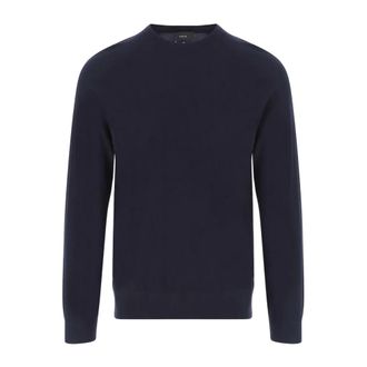 Vince Maglione girocollo in lana e cashmere leggero - - Knitwear - Uomo - Blu - 2XL