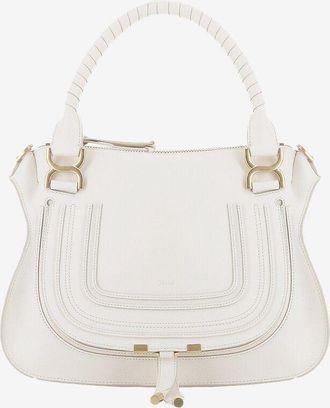 Chlo&eacute; Hand- und Schultertasche aus genarbtem Leder Marcie Medium
