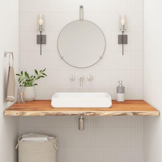 Berkfield Home Bathroom Countertop 100x60x2.5 cm Rectangular Solid Wood Acacia in Brown