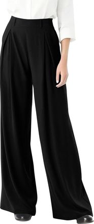 Generic Womens Outdoor Linenpants Long Pants Business Linentrousers Loose Fit High-Waist-Pants Fashion Loungepants Workout Yogapants Beachpants(1-Black,5XL)