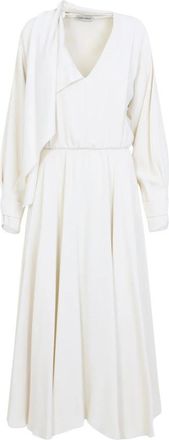Alberta Ferretti Enver Satin Jurk - Dames - Casual kleedjes - Wit - M - Satijn - Kleedjes