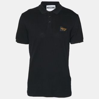 Moschino Couture Black Pique Polo T-Shirts