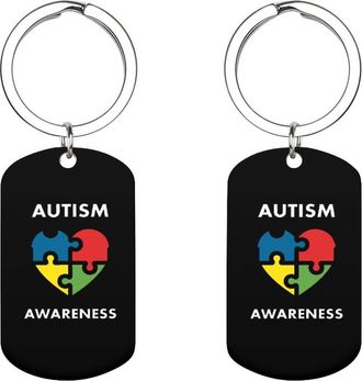 Generic Autism Awareness Cute Keychain Fashion Car Keyring with Graphic Pendant for Wallet Backpack Bag