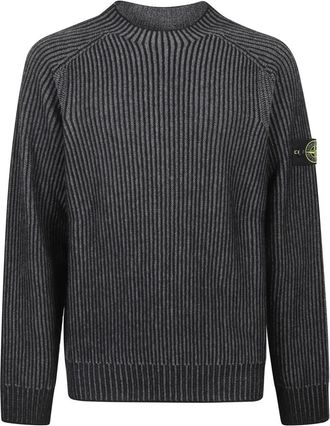 Stone Island Loose-fit trui met ronde hals en raglanmouwen - Heren - Truien - Zwart - Maat: 2XL Kasjmier