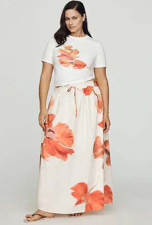 Never Fully Dressed Plus Cotton Floral Maxi Skirt