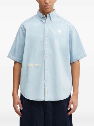 Aape By A Bathing Ape Now buttoned patch shirt - men - Cotton - S - Blue