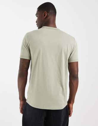 Fred Perry T-shirt beige con bordi a contrasto-Neutro