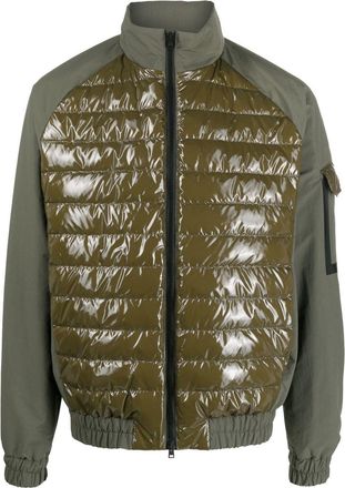 Herno feather down zip-up jacket - men - Polyurethane/Polyamide/Polyamide/Feather Down/Polyester - 50 - Green