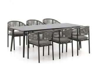 Bellagio la vita attrattiva + 15% kassakorting | Bellagio Panaro/Sora 220cm dining tuinset 7-delig stapelbaar