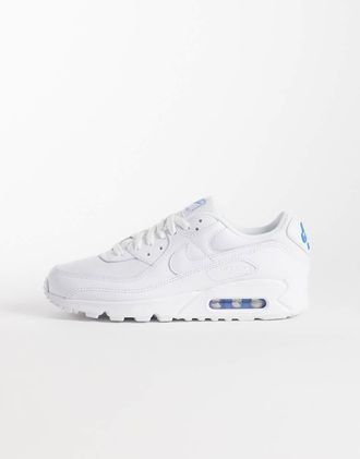 Nike Air Max - 90 - Sneakers bianche e blu-Bianco