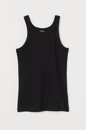 H&M Ribbed vest top - Schwarz