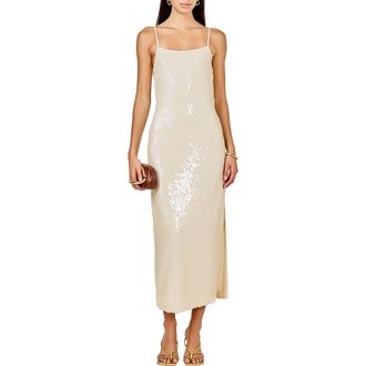 endless rose Sequin Slipdress in Ivory at Nordstrom, Size Medium
