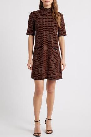 Julia Jordan Geo Print Sweater Dress in Black Multi at Nordstrom Rack, Size Large