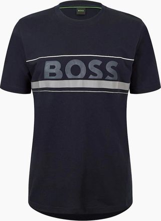 HUGO BOSS Mens Hbg Zone Signature Logo T-Shirt - Navy - Size: 38